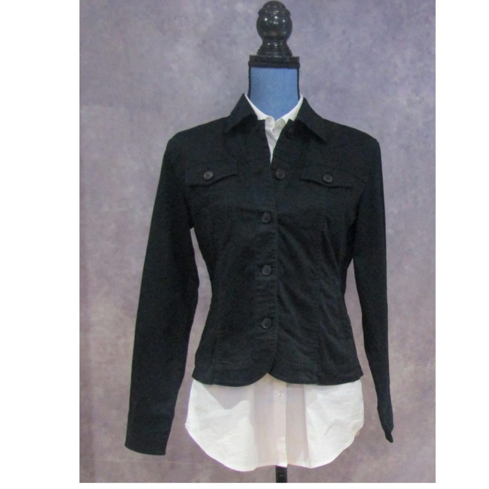 Coldwater Creek Black Button Front Blazer Jacket S
